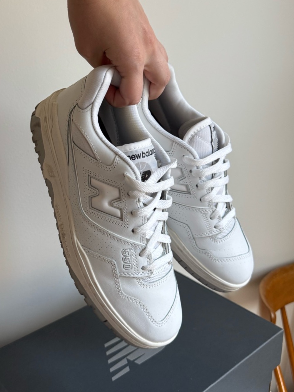 New Balance 550 White Low-Top Leather Sneakers
